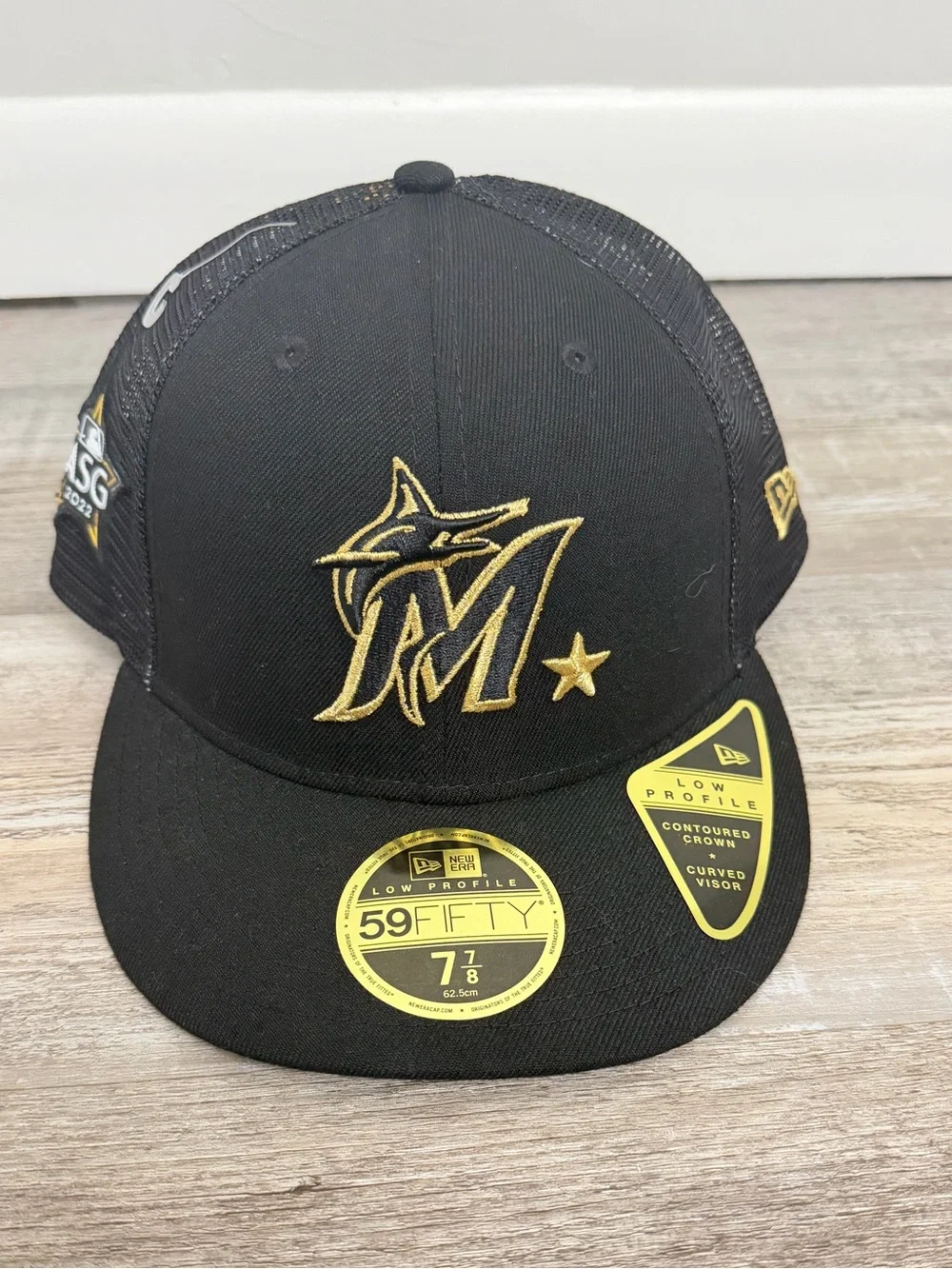 New Era Miami Marlins 2022 MLB ALL-STAR GAME Black Fitted Hat, size 7 7/8 NWT